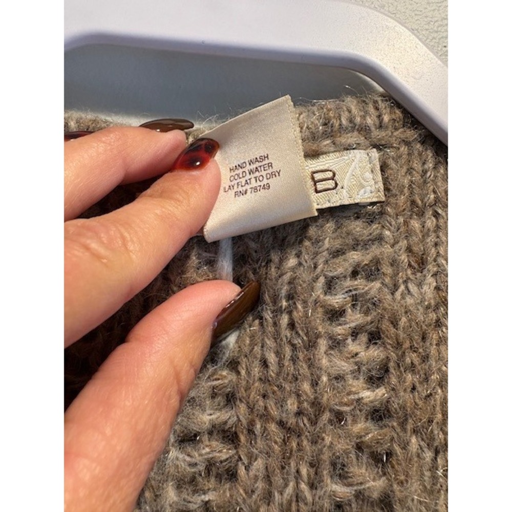 ARDEN B Womens Knit Cardigan Sweater Jacket Fur Trim Ruffle Waterfall M - Picture 6 of 9